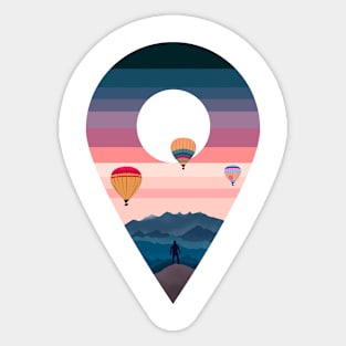 landscape of balloons Sticker